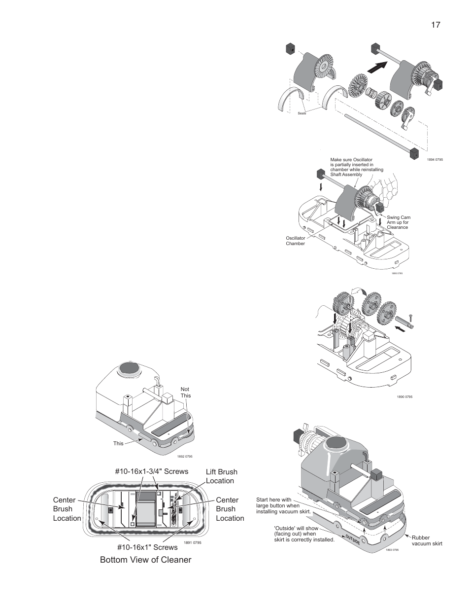 Reassembly, 17 great white installation and user’s guide, Bottom view of cleaner | Pentair GreatWhite Automatic Pool Cleaner User Manual | Page 23 / 80