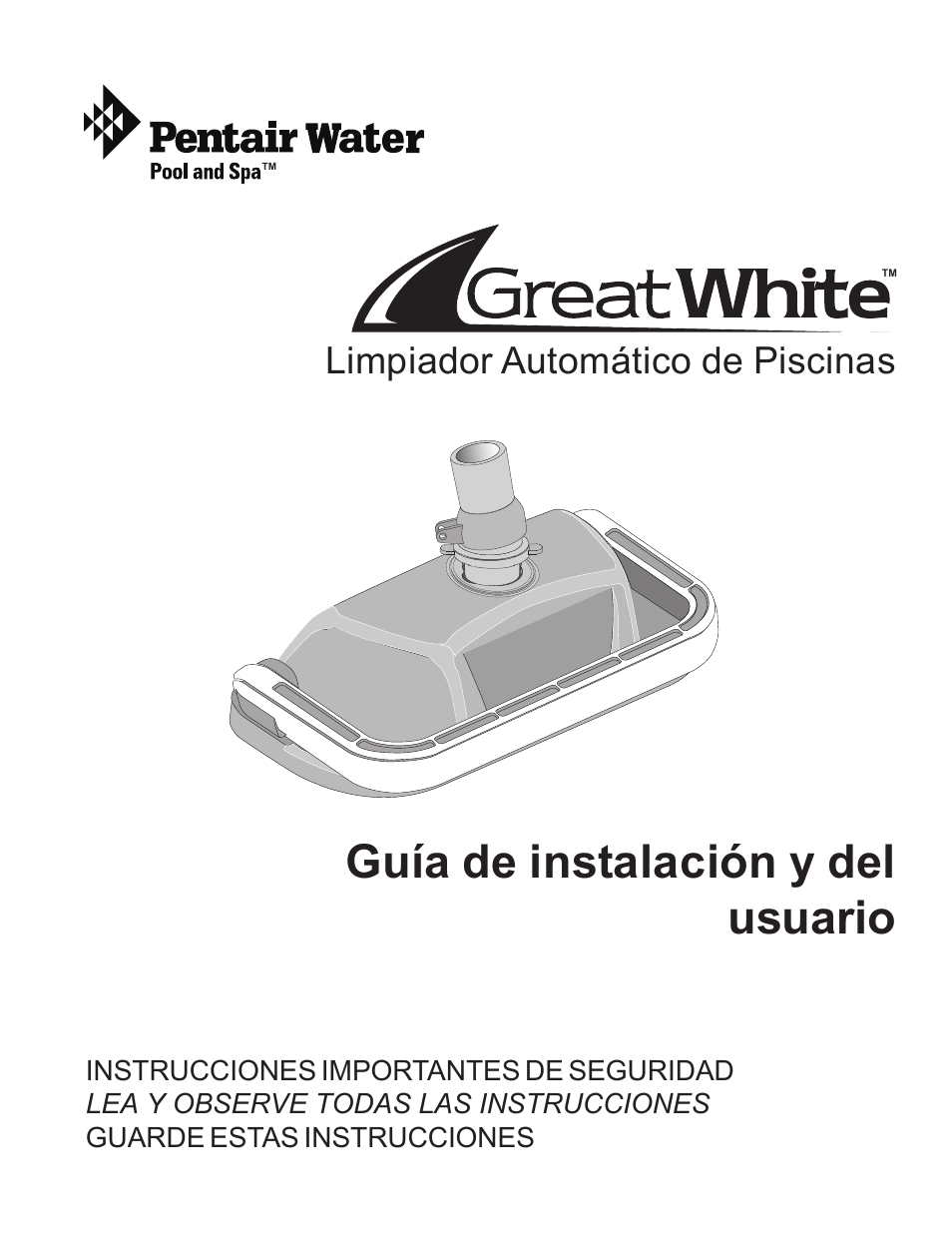 Guía de instalación y del usuario, Limpiador automático de piscinas | Pentair GreatWhite Automatic Pool Cleaner User Manual | Page 53 / 80