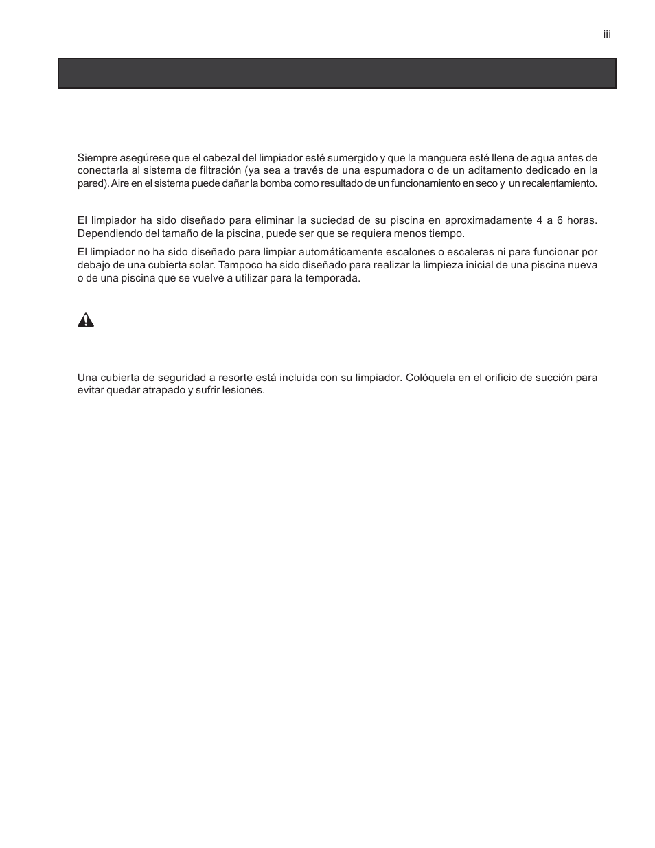 Información general acerca de la instalación, Precauciones importantes de seguridad | Pentair GreatWhite Automatic Pool Cleaner User Manual | Page 57 / 80