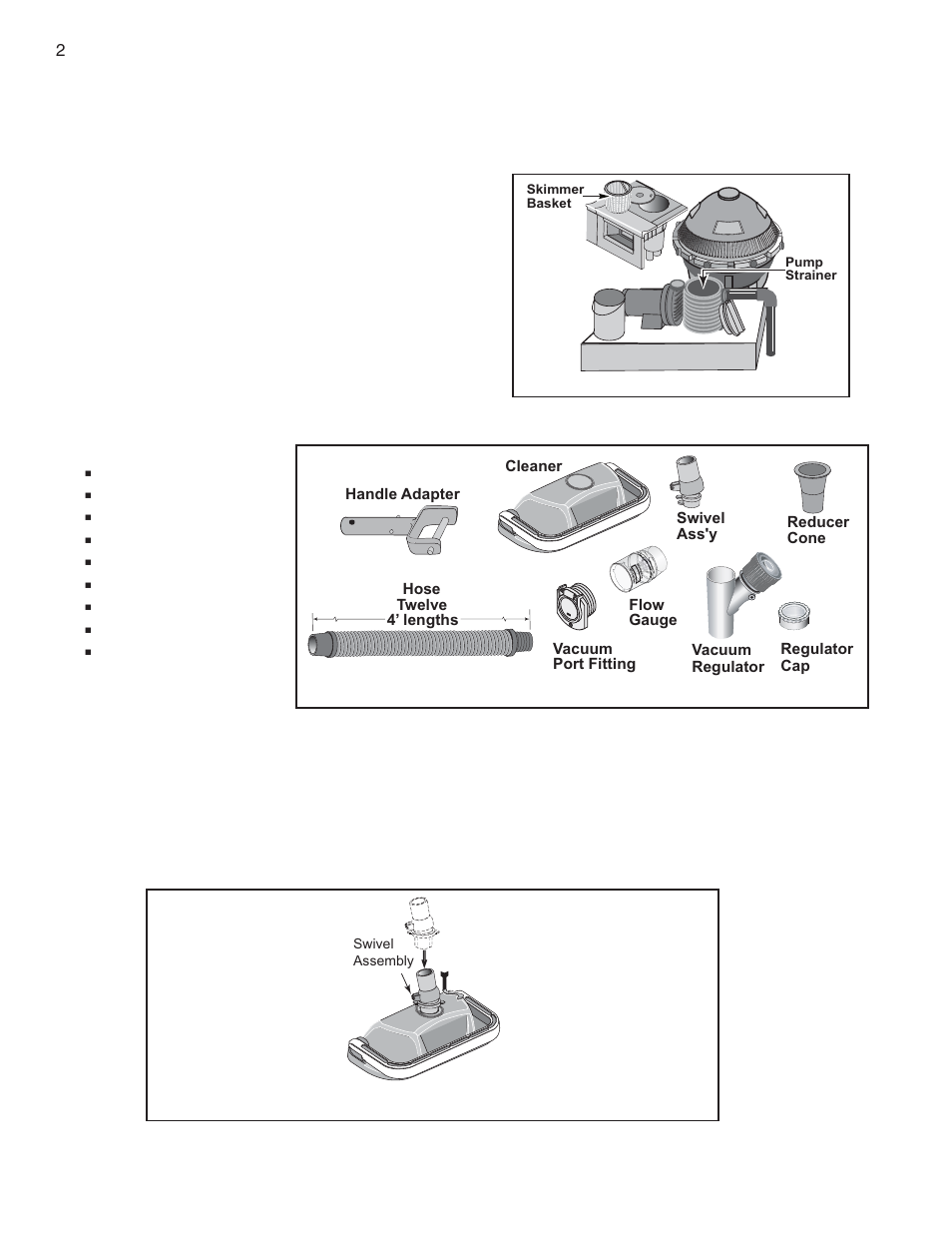 Preparation of your pool, Cleaner assembly, 2great white installation and user’s guide | Check parts | Pentair GreatWhite Automatic Pool Cleaner User Manual | Page 8 / 80
