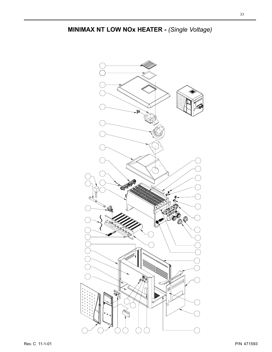 Minimax nt low nox heater - (single voltage) | Pentair MiniMax 250 User Manual | Page 33 / 40