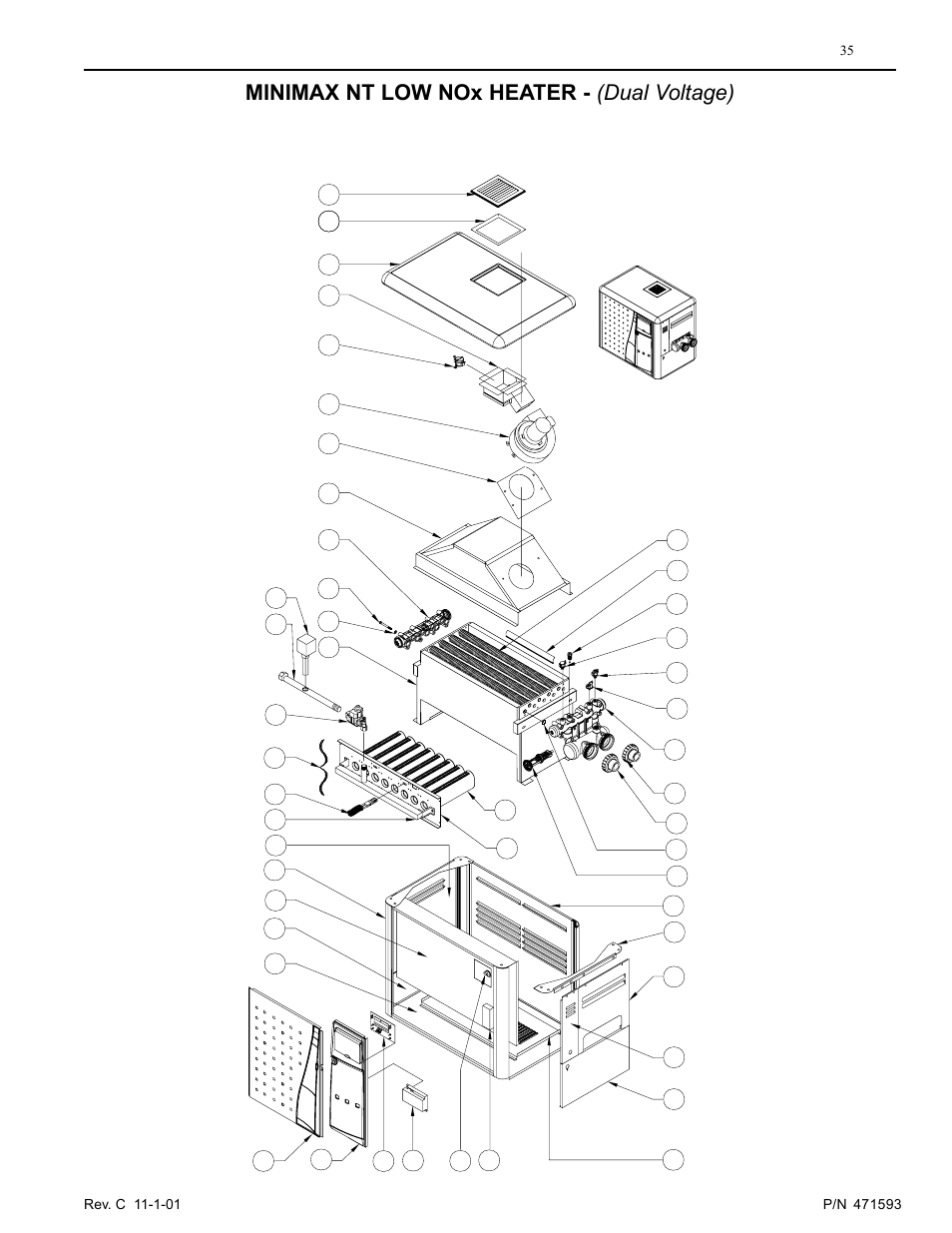 Minimax nt low nox heater - (dual voltage) | Pentair MiniMax 250 User Manual | Page 35 / 40