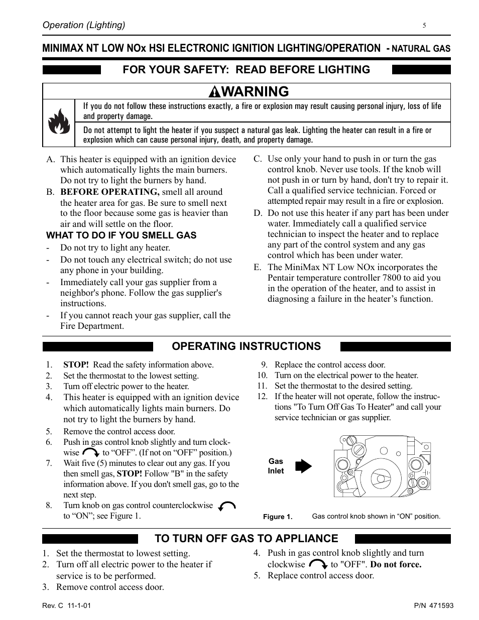 Warning, For your safety: read before lighting | Pentair MiniMax 250 User Manual | Page 5 / 40