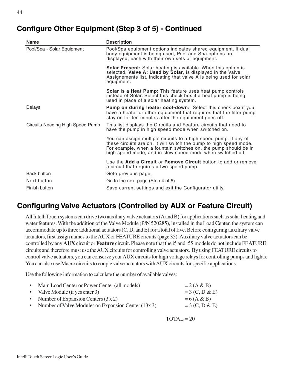 Pentair Intellitouch ScreenLogic User Manual | Page 54 / 116