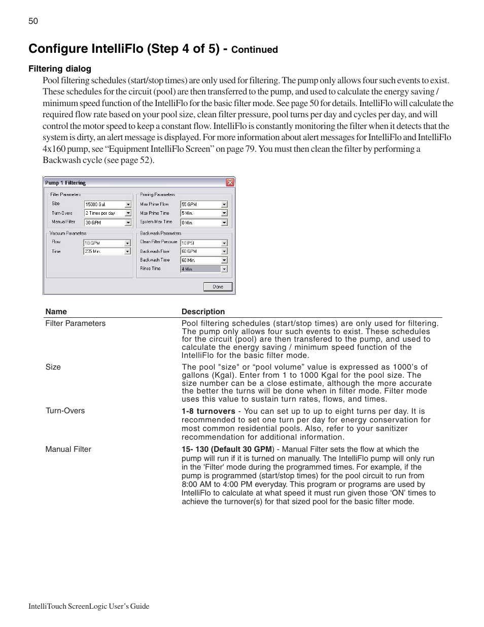 Configure intelliflo (step 4 of 5) | Pentair Intellitouch ScreenLogic User Manual | Page 60 / 116