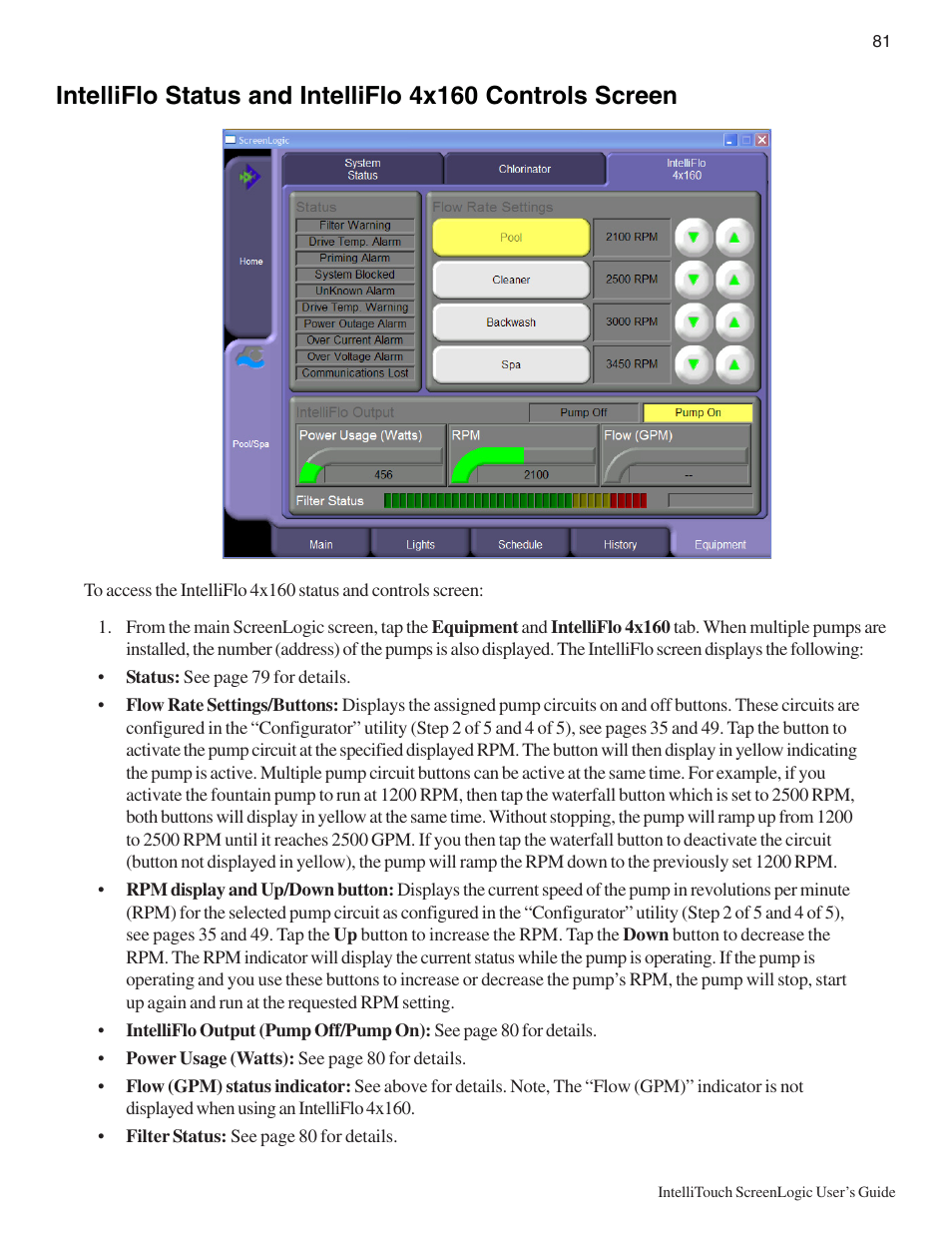 Pentair Intellitouch ScreenLogic User Manual | Page 91 / 116