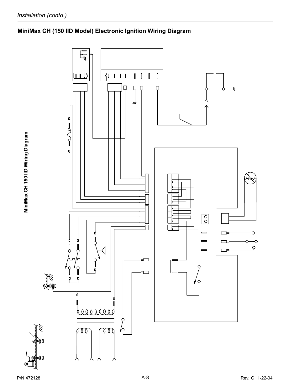 Installation (contd.), A-8 minimax ch 150 iid w iring diagram, Minimax plus wiring diagram | Pentair MiniMax CH User Manual | Page 30 / 36