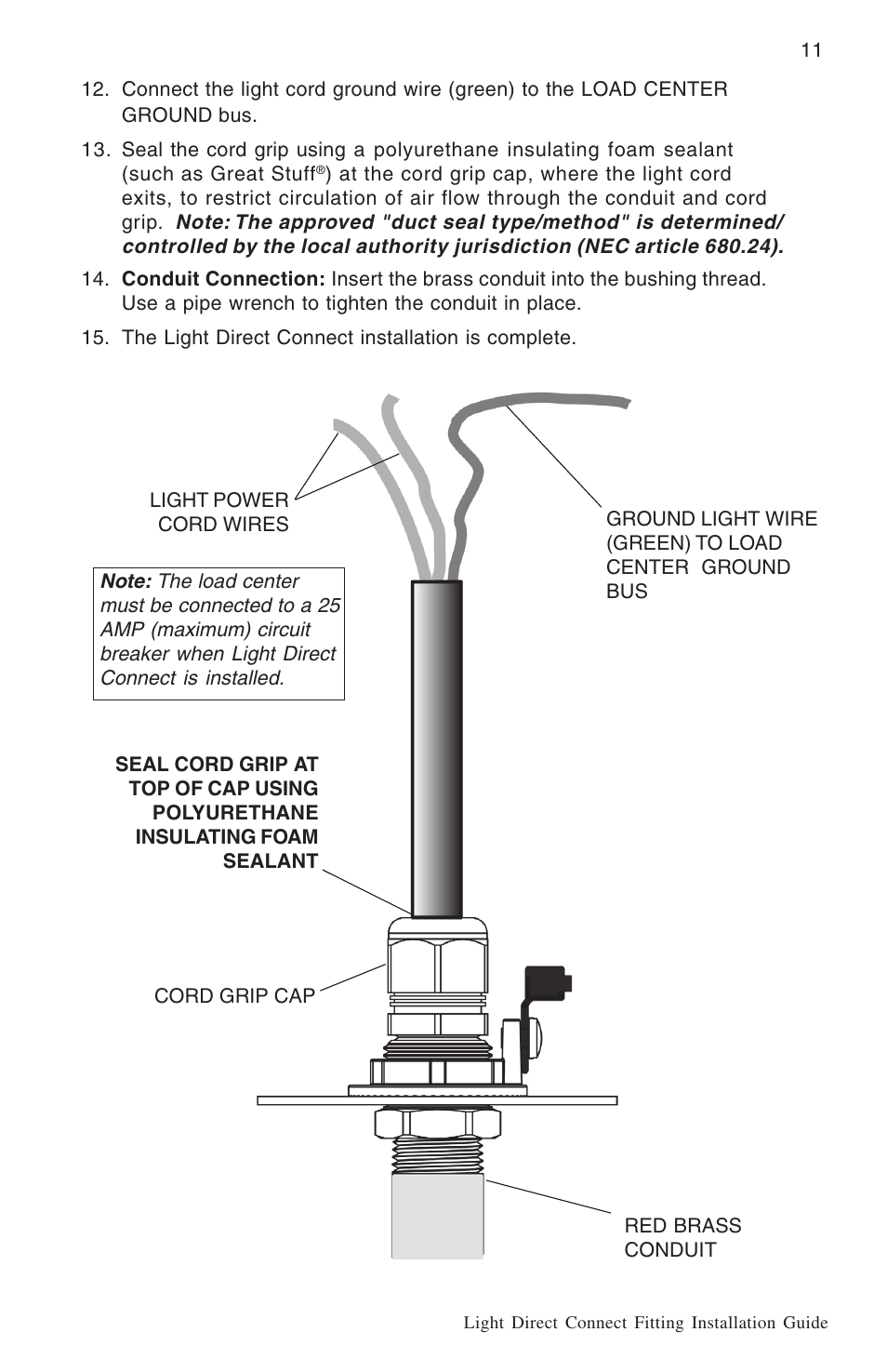 Pentair Light Direct Connect Kit User Manual | Page 11 / 12
