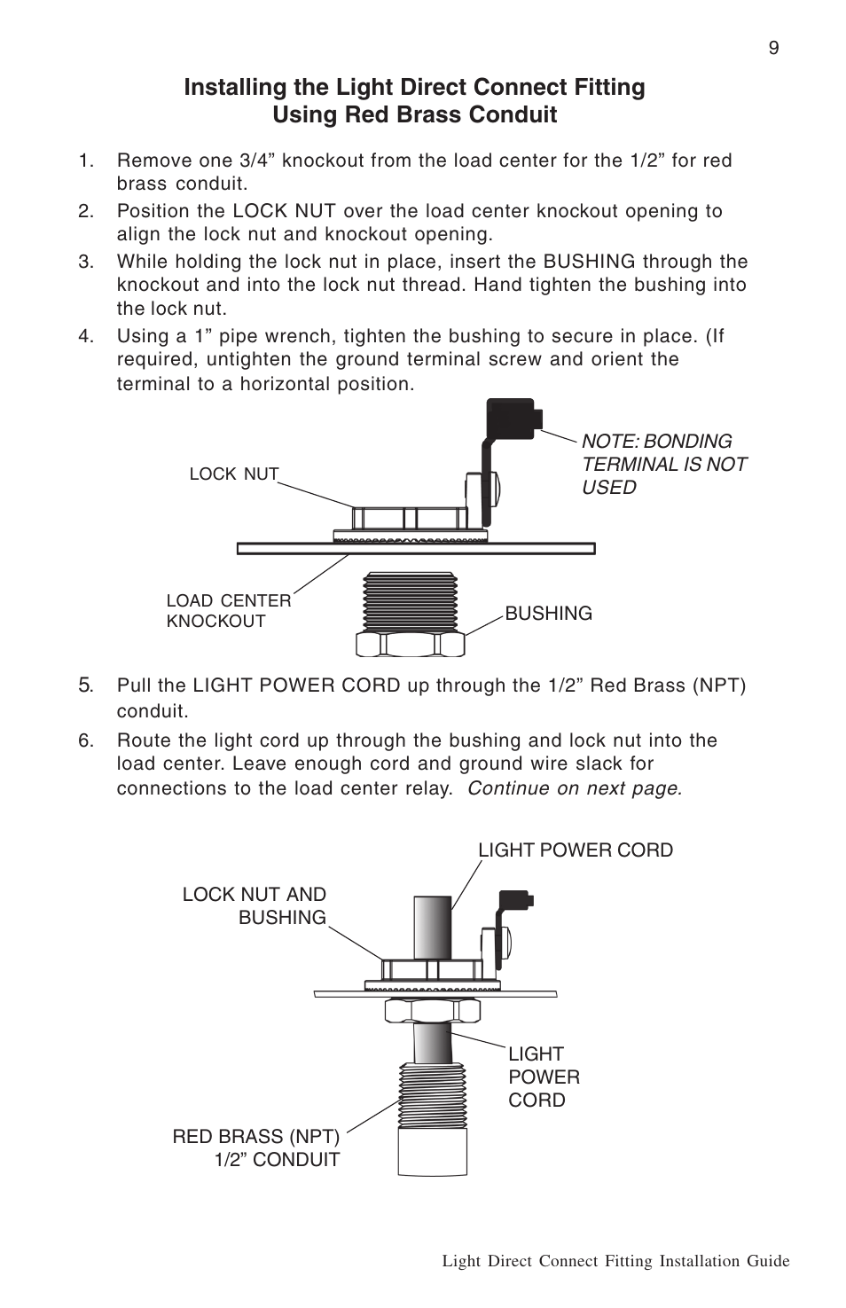 Pentair Light Direct Connect Kit User Manual | Page 9 / 12