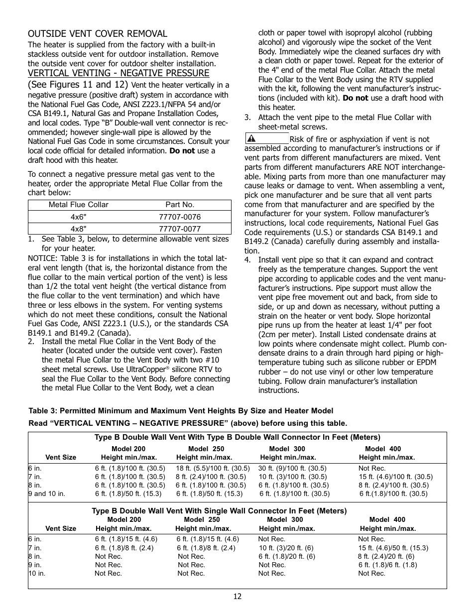 Pentair 250K BTU/HR User Manual | Page 12 / 38