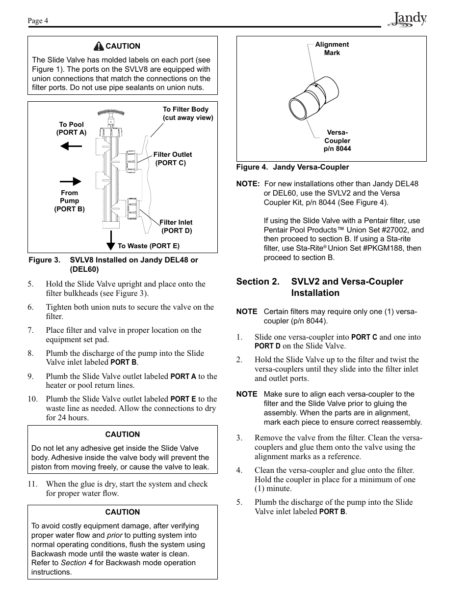 Pentair Slide Backwash Valve User Manual | Page 4 / 12