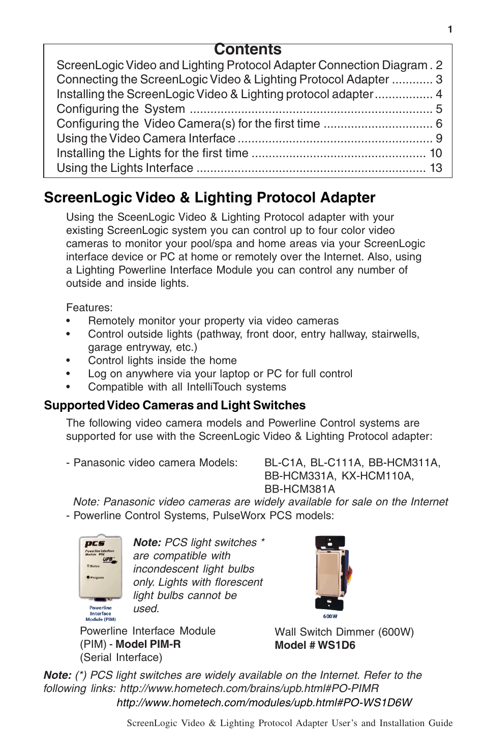 Pentair ScreenLogic BL-C111A User Manual | Page 3 / 16