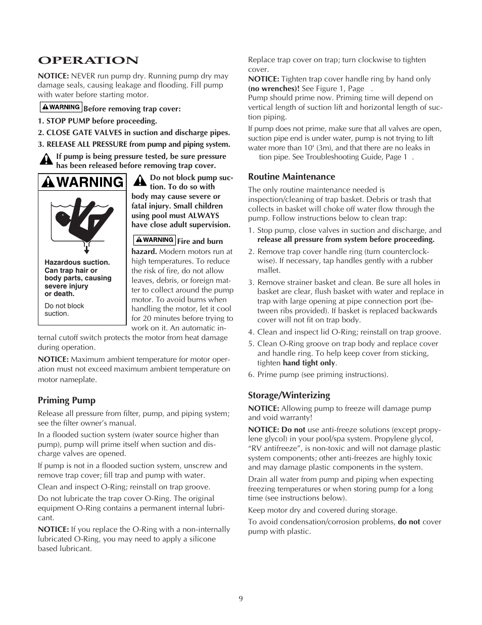 Operation | Pentair Sta-Rite MPEA User Manual | Page 9 / 16