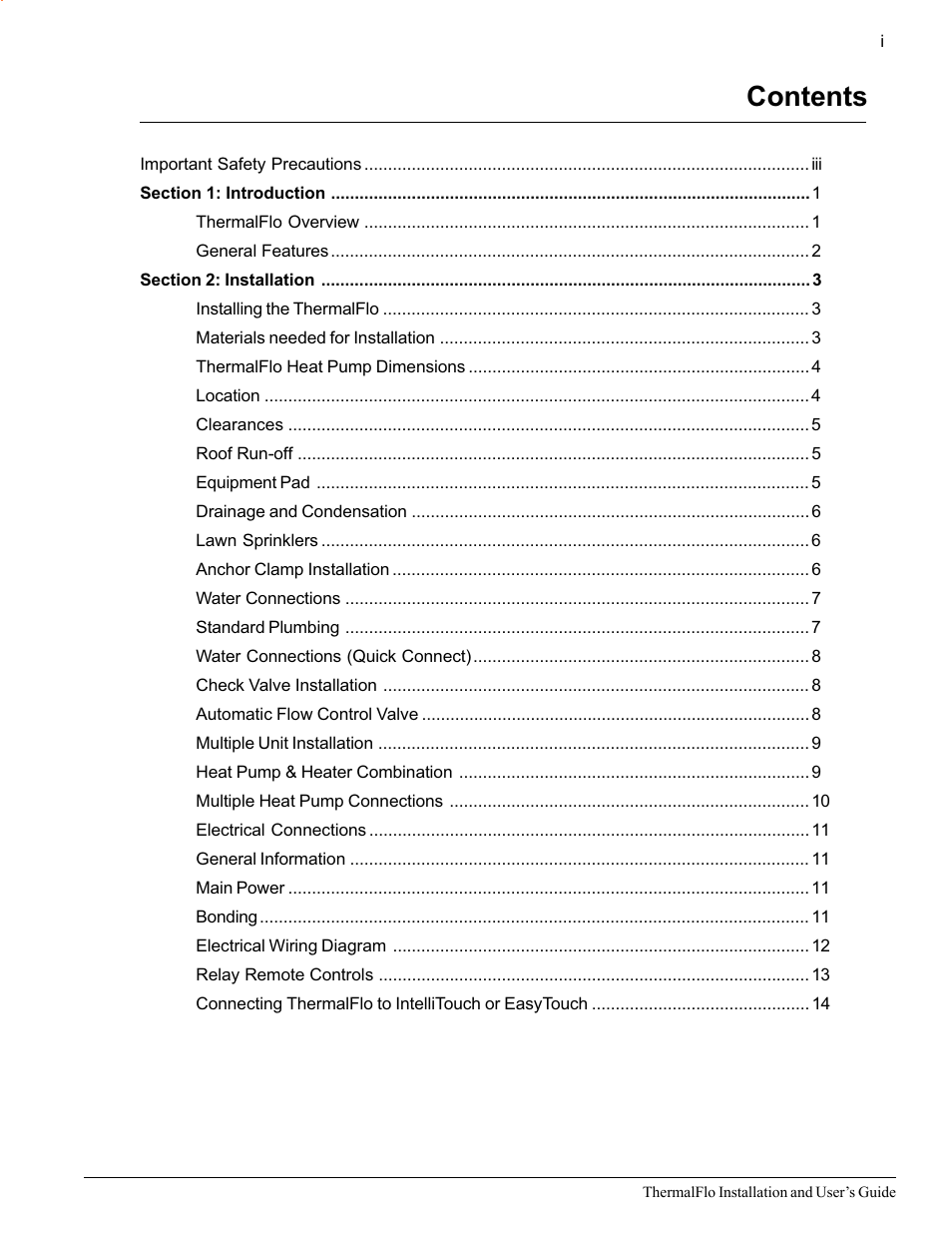 Pentair ThermalFlo User Manual | Page 3 / 40