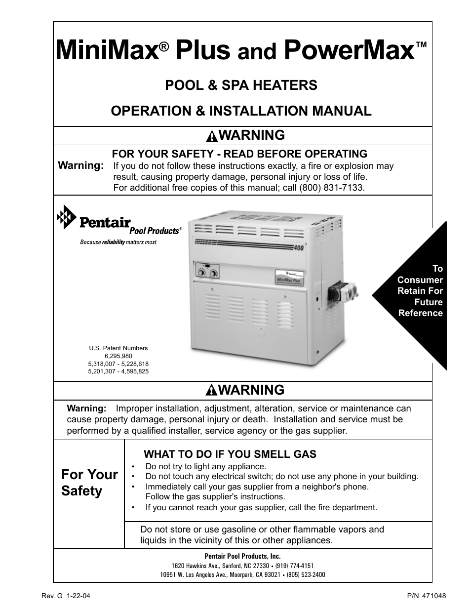 Pentair Pool and SPA Heater PowerMax User Manual | 40 pages