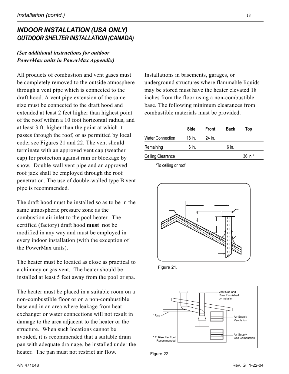 Installation (contd.) | Pentair Pool and SPA Heater PowerMax User Manual | Page 18 / 40