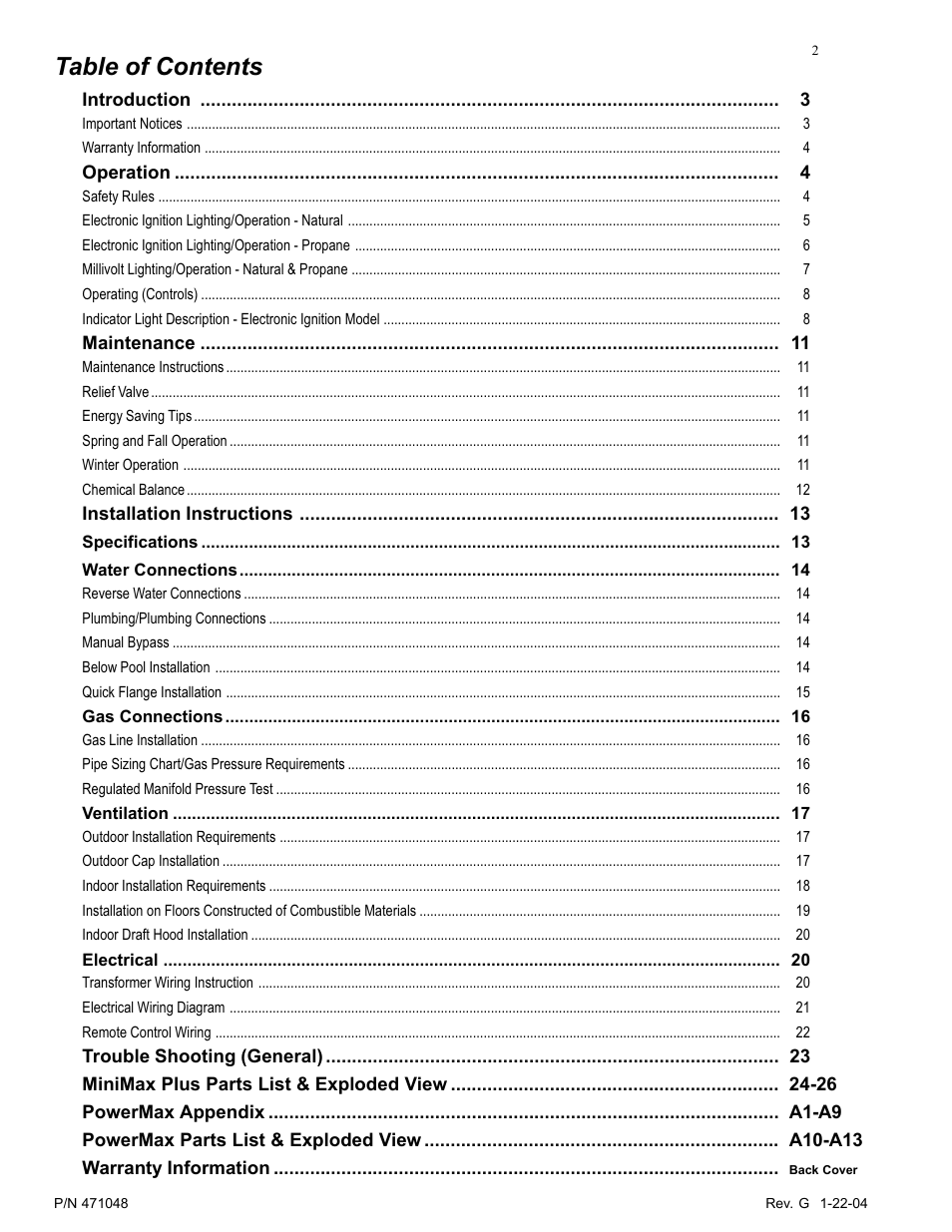 Pentair Pool and SPA Heater PowerMax User Manual | Page 2 / 40