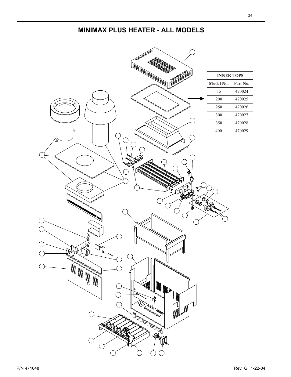 Minimax plus heater - all models | Pentair Pool and SPA Heater PowerMax User Manual | Page 24 / 40