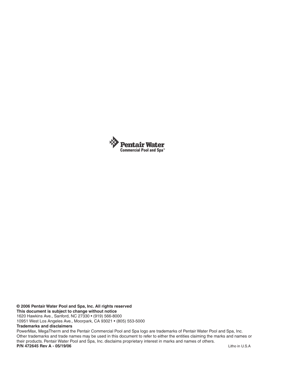 Pentair 472645 User Manual | Page 28 / 28