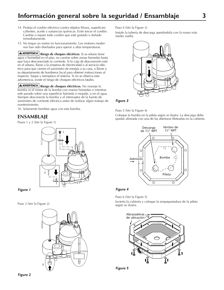 Ensamblaje | Pentair DP233110V User Manual | Page 19 / 24