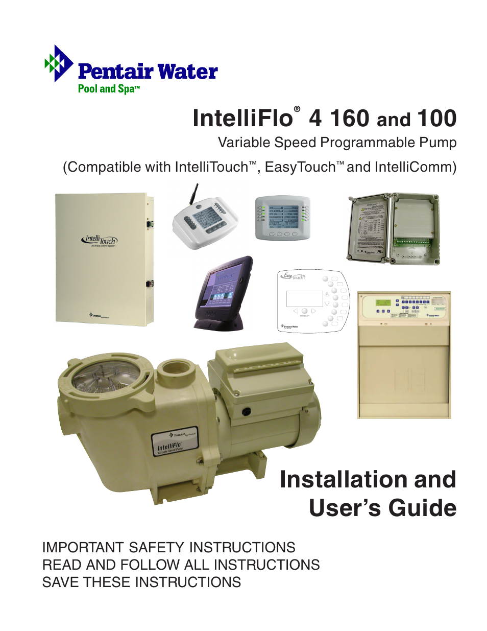 Pentair INTELLIFLO 100 User Manual | 36 pages