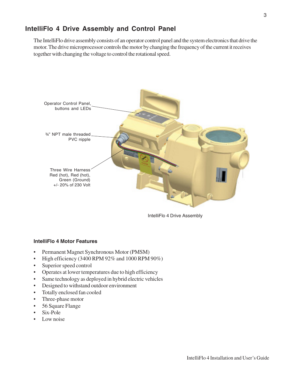 Intelliflo 4 drive assembly and control panel | Pentair INTELLIFLO 100 User Manual | Page 9 / 36