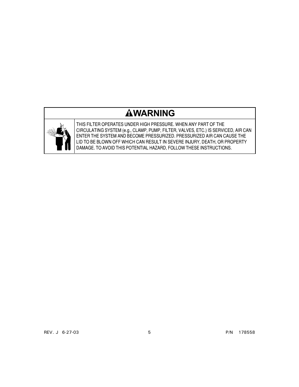 Warning | Pentair Clean & Clear Plus Cartridge Filter User Manual | Page 5 / 12