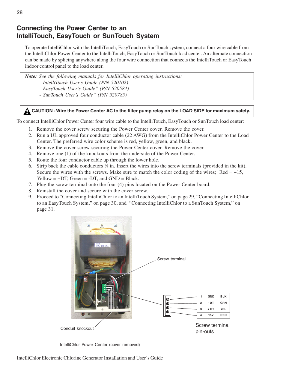Screw terminal pin-outs | Pentair IC20 User Manual | Page 36 / 48