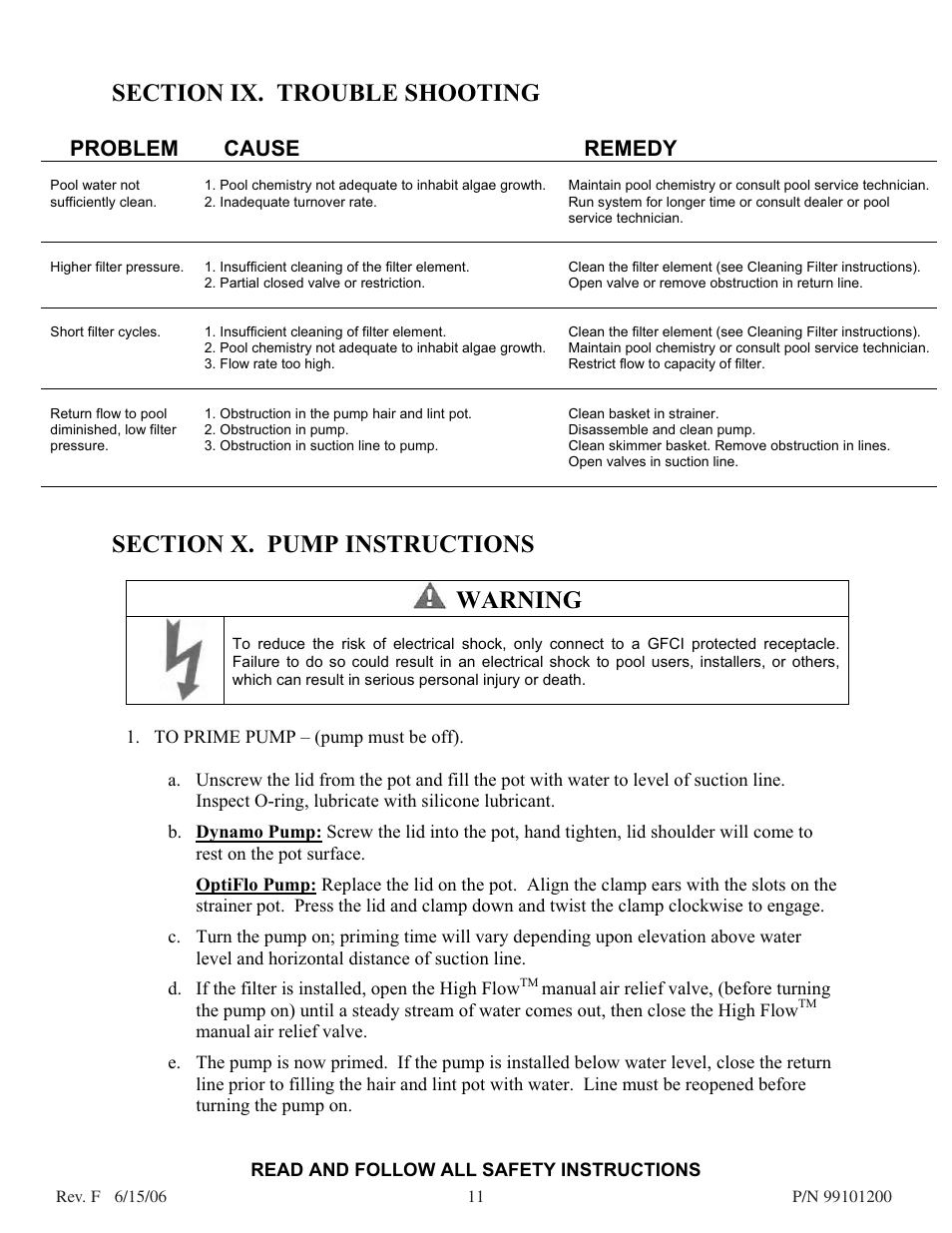 Problem cause remedy | Pentair D.E. Cartridge Style Filter User Manual | Page 11 / 20