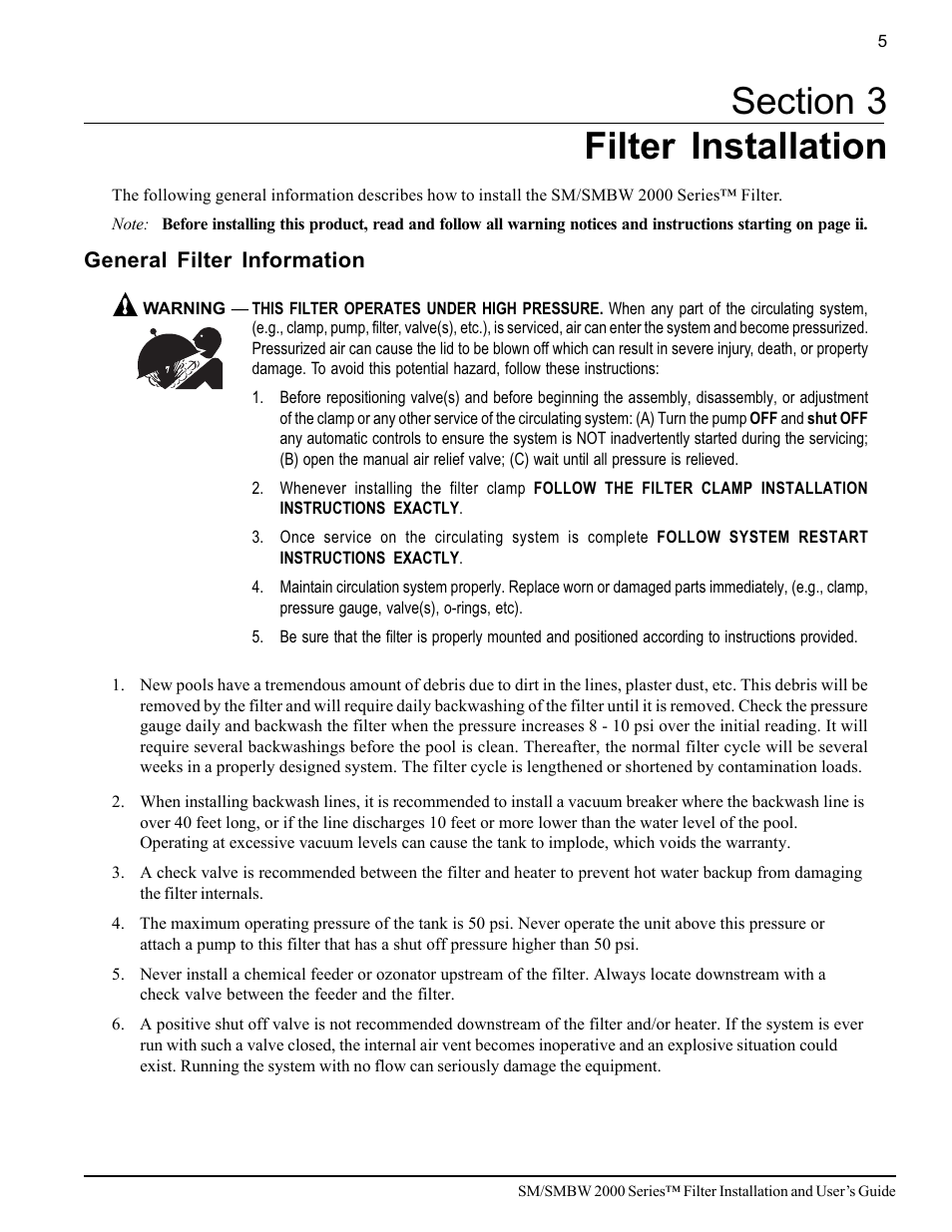 Pentair SM/SMBW 2000 User Manual | Page 11 / 20