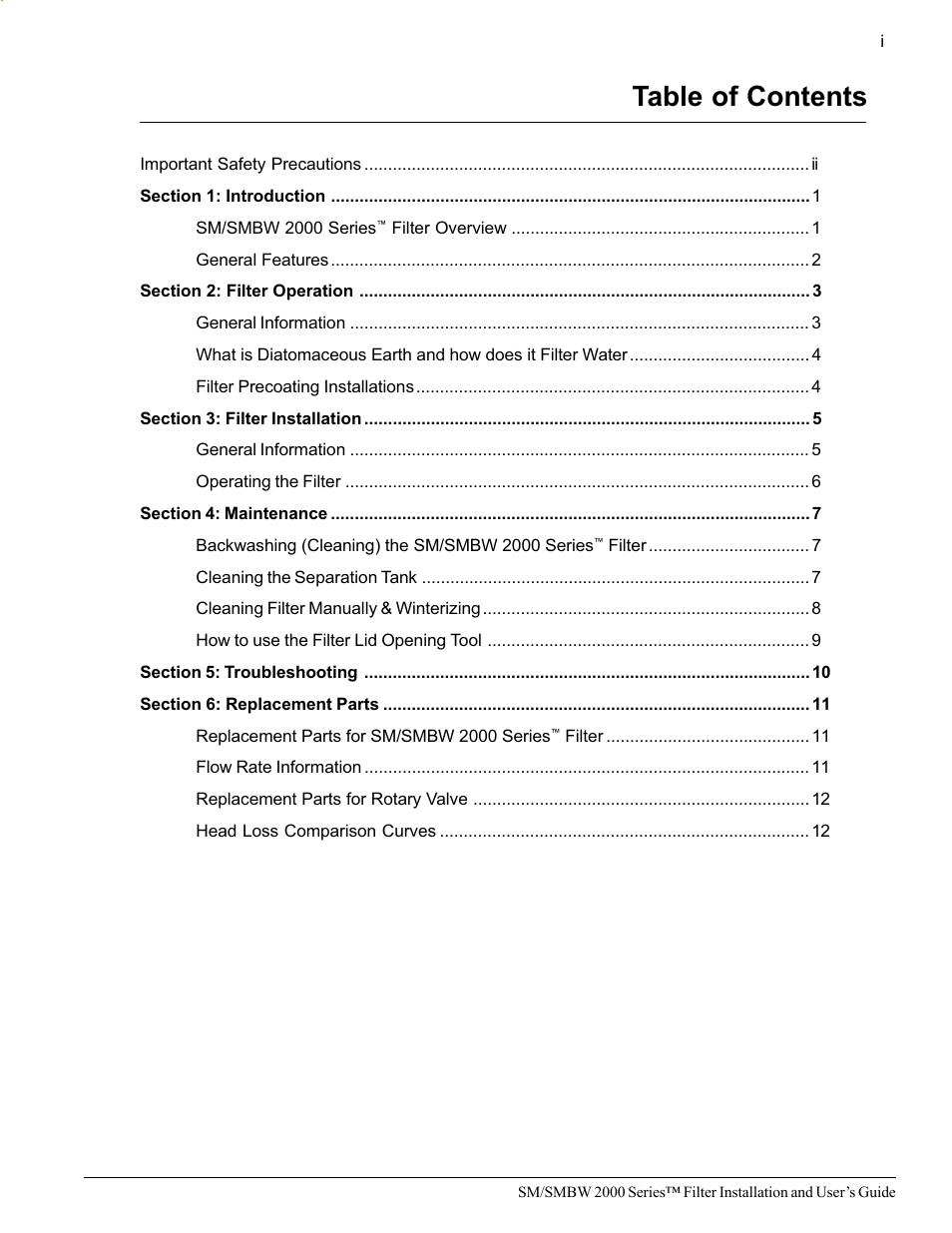 Pentair SM/SMBW 2000 User Manual | Page 3 / 20