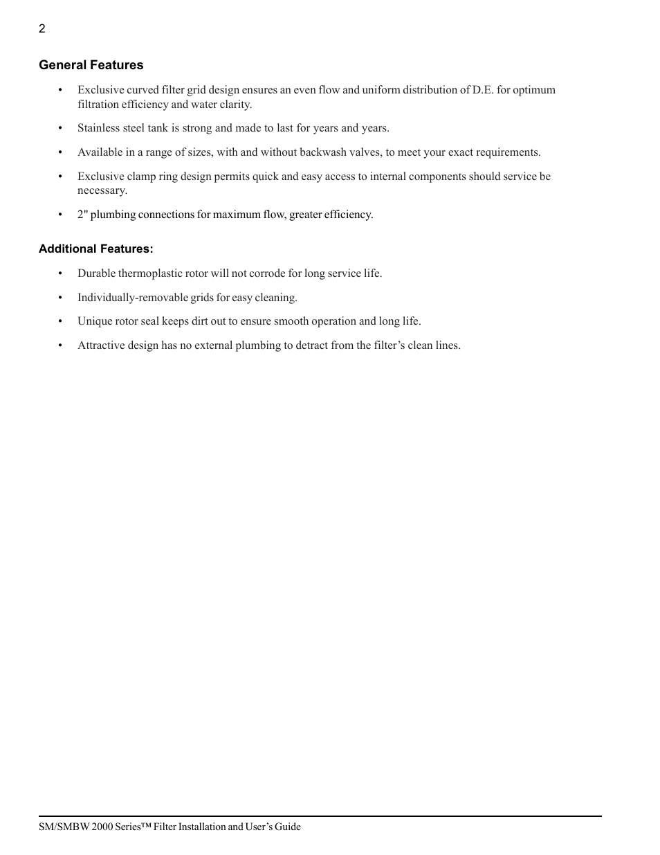 Pentair SM/SMBW 2000 User Manual | Page 8 / 20