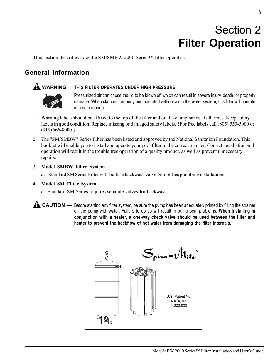 Pentair SM/SMBW 2000 User Manual | Page 9 / 20