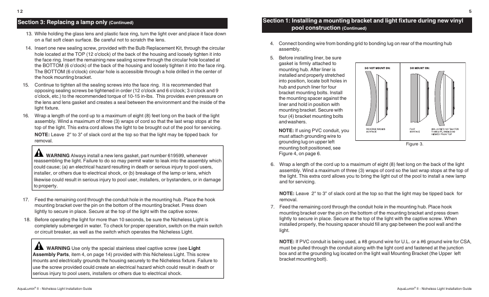 Pentair Nicheless Light AquaLumin II User Manual | Page 5 / 8