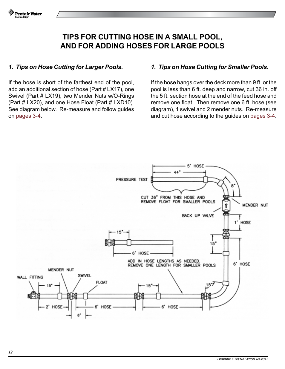 Pentair Pressure Side Pool Cleaner Legend II User Manual | Page 16 / 20