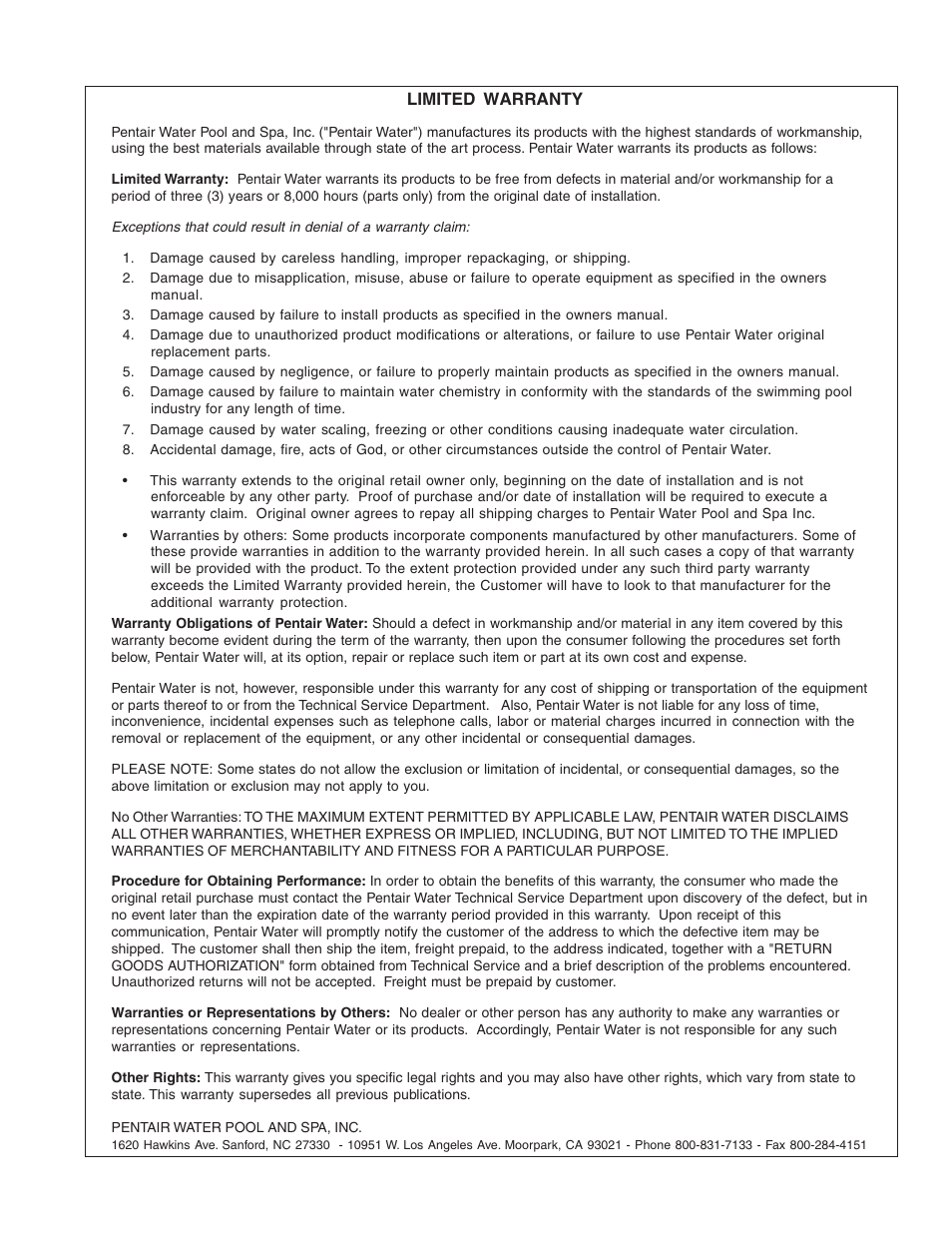 Pentair C40 User Manual | Page 12 / 13