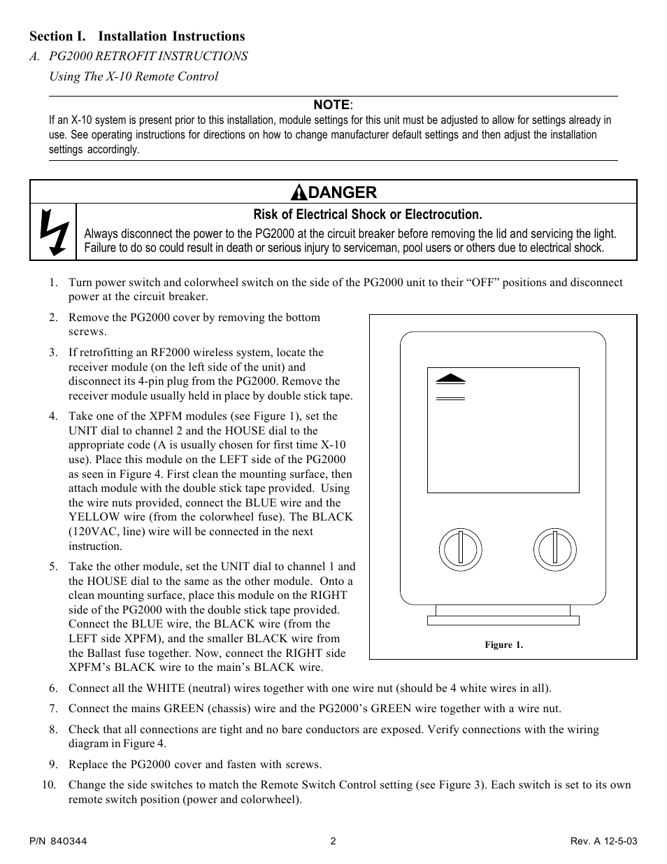 Danger | Pentair X-10 User Manual | Page 2 / 4