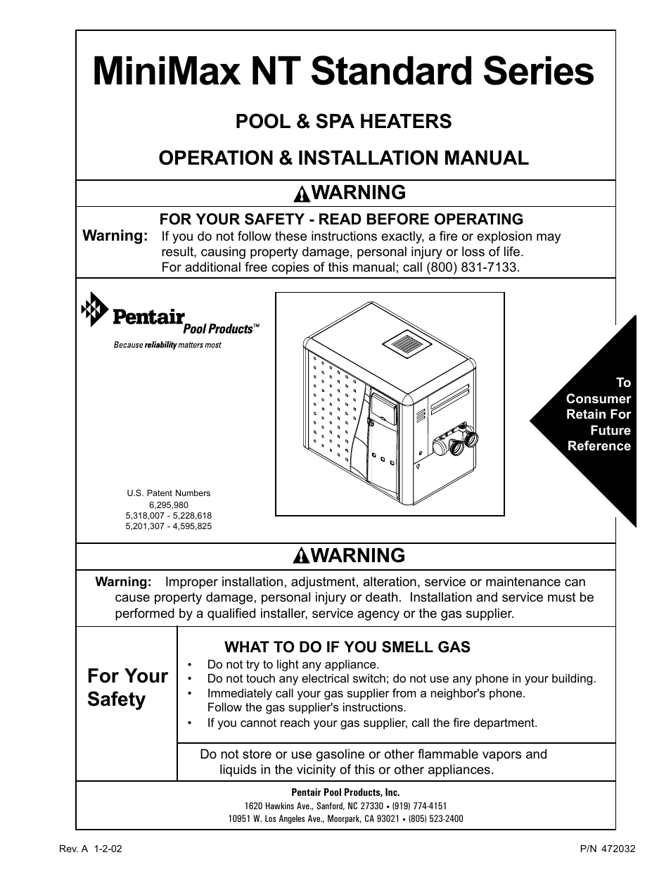 Pentair MiniMax NT Standard Series User Manual | 32 pages