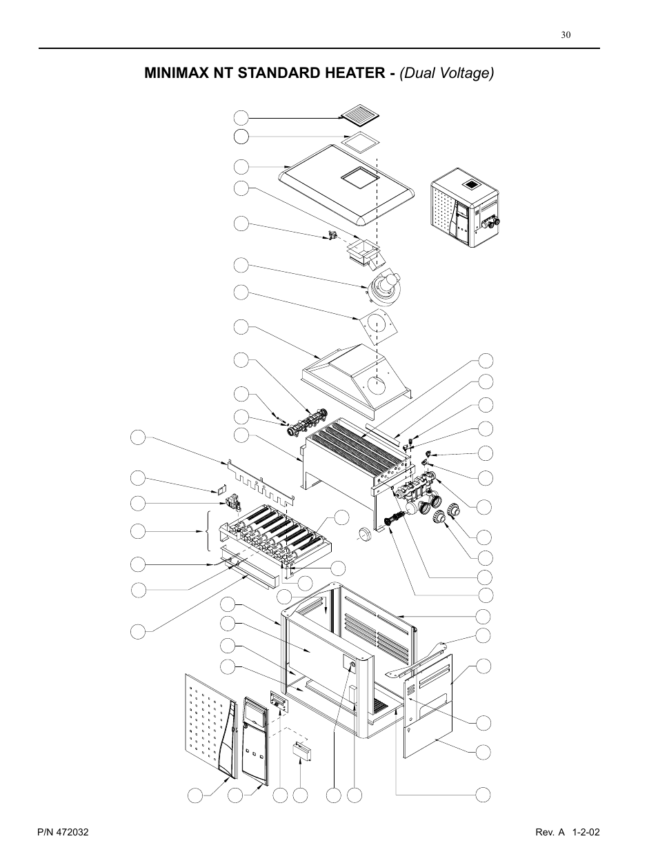 Minimax nt standard heater - (dual voltage) | Pentair MiniMax NT Standard Series User Manual | Page 30 / 32