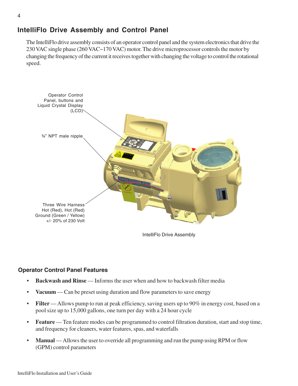 Intelliflo drive assembly and control panel | Pentair IntelliComm User Manual | Page 10 / 64