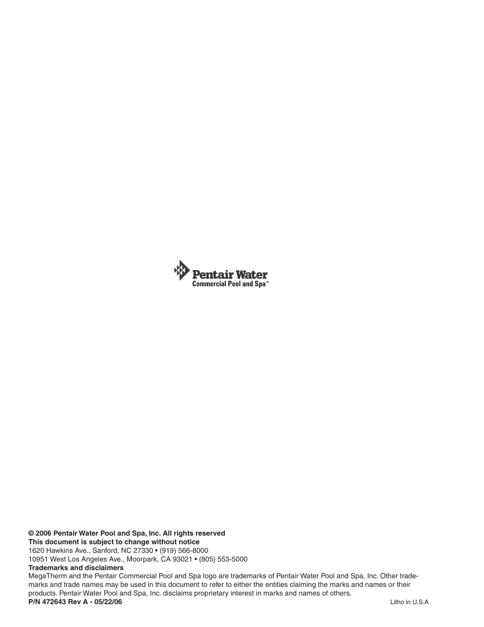 Pentair MT Sizes 500 User Manual | Page 32 / 32