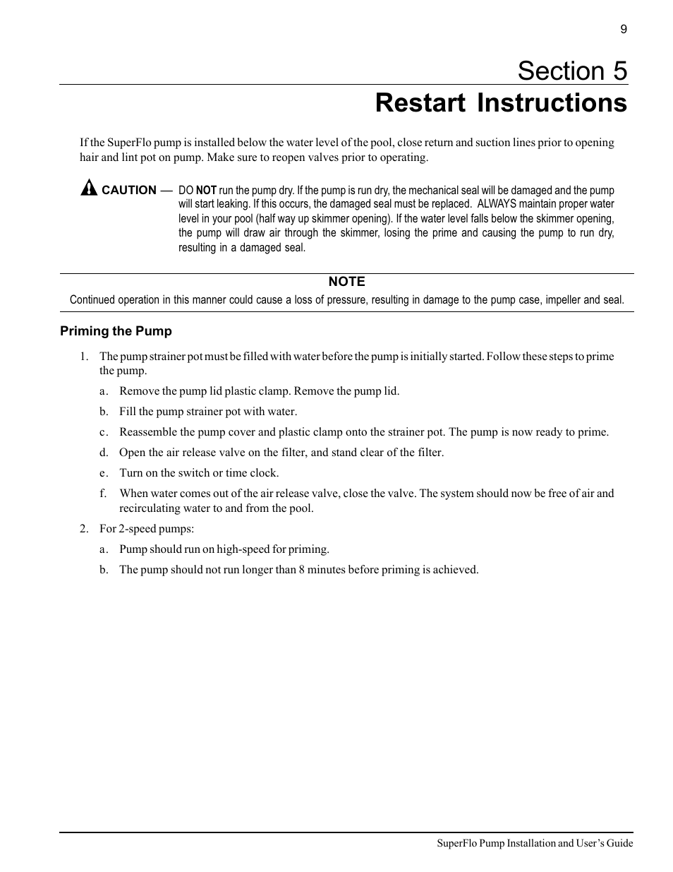 Pentair SuperFlo Swimming Pool Pump User Manual | Page 15 / 20
