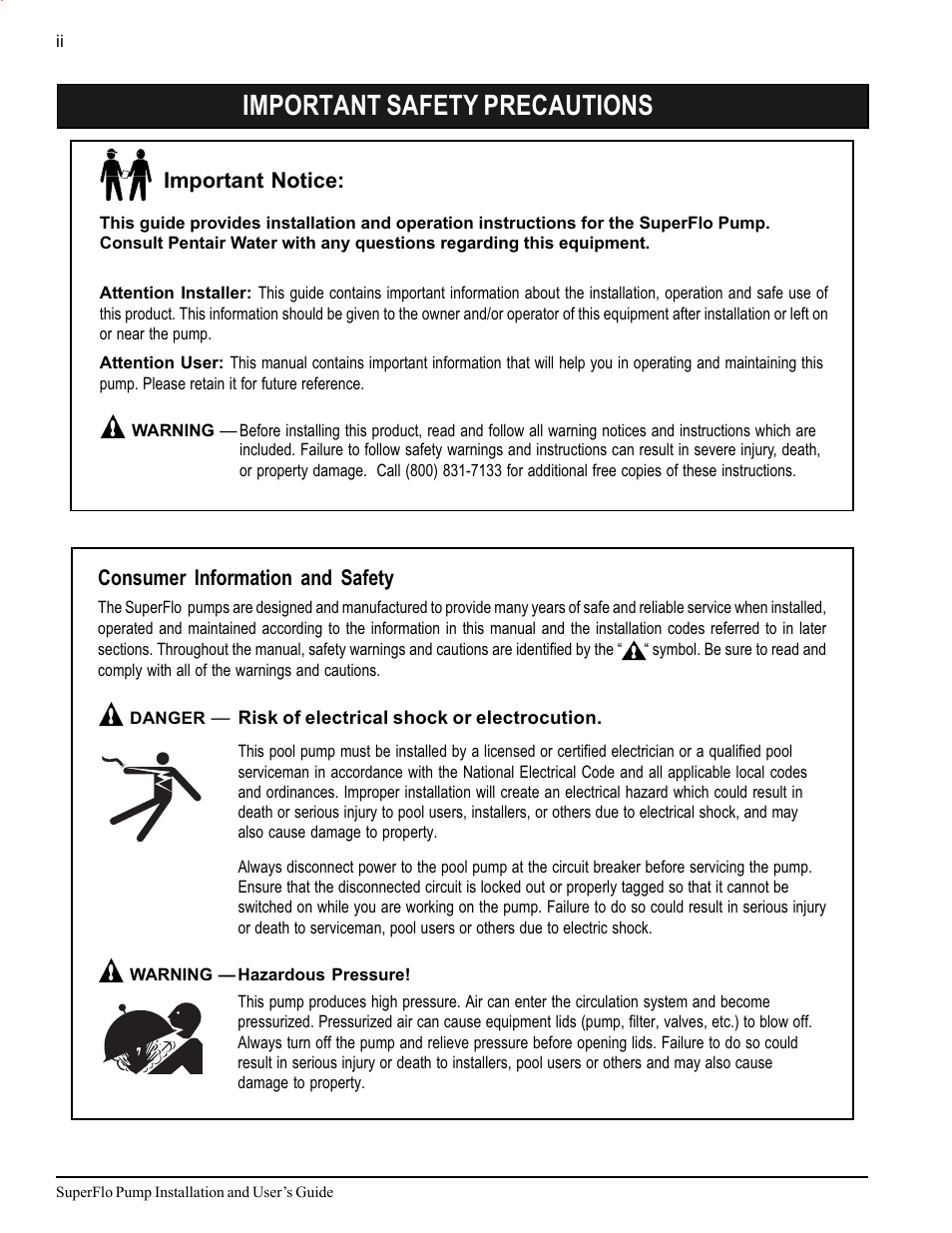 Important safety precautions | Pentair SuperFlo Swimming Pool Pump User Manual | Page 4 / 20