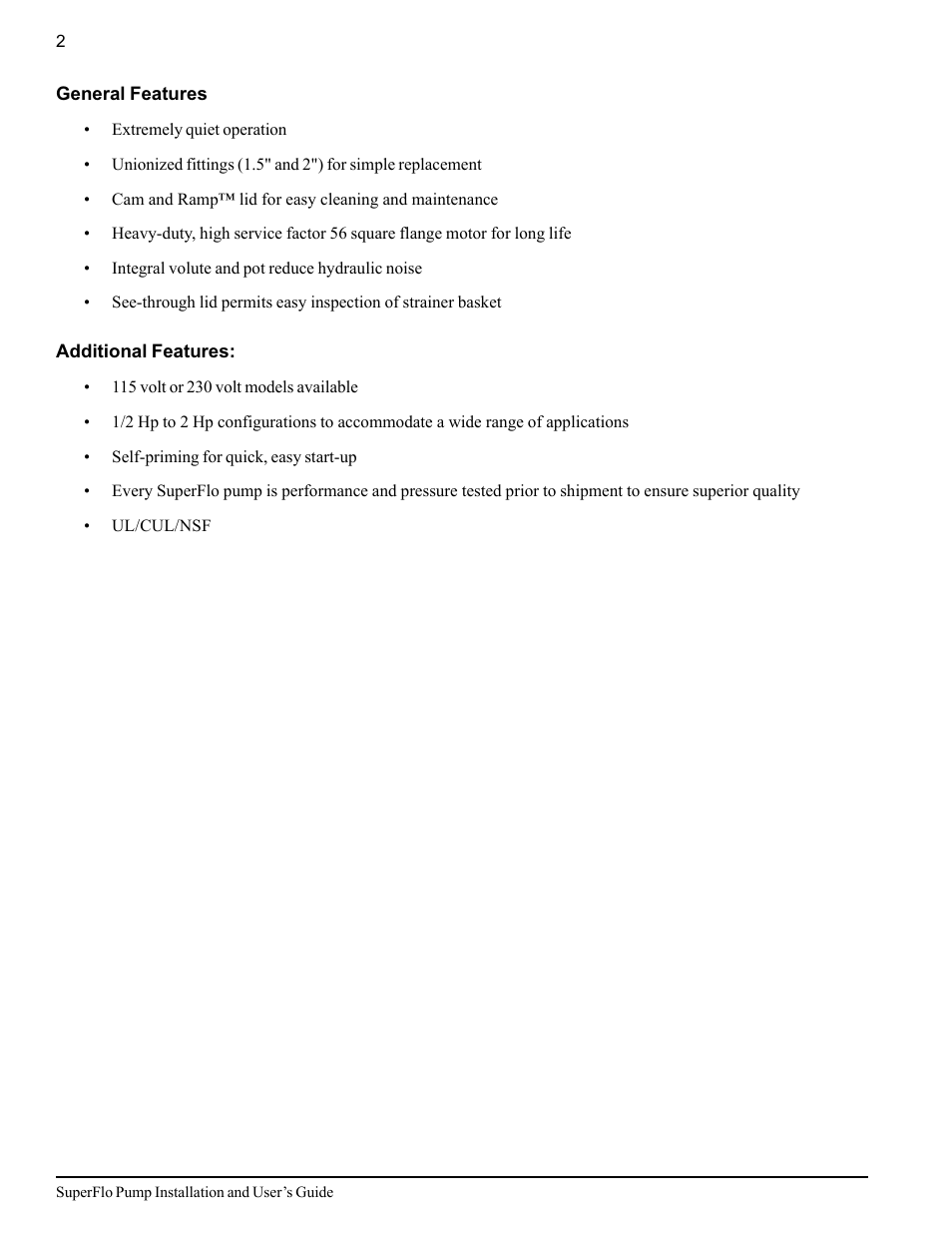 Pentair SuperFlo Swimming Pool Pump User Manual | Page 8 / 20
