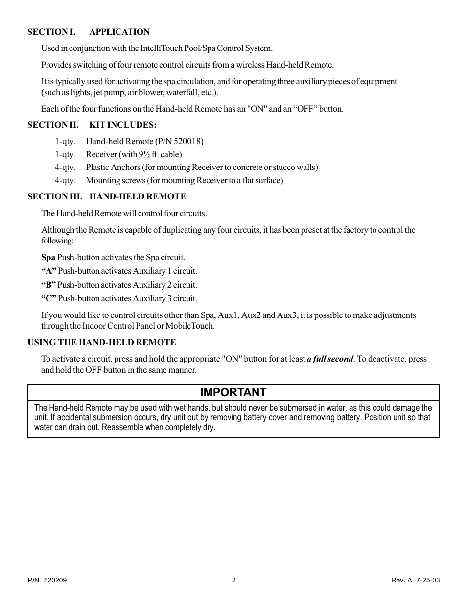Important | Pentair QT4 User Manual | Page 2 / 8