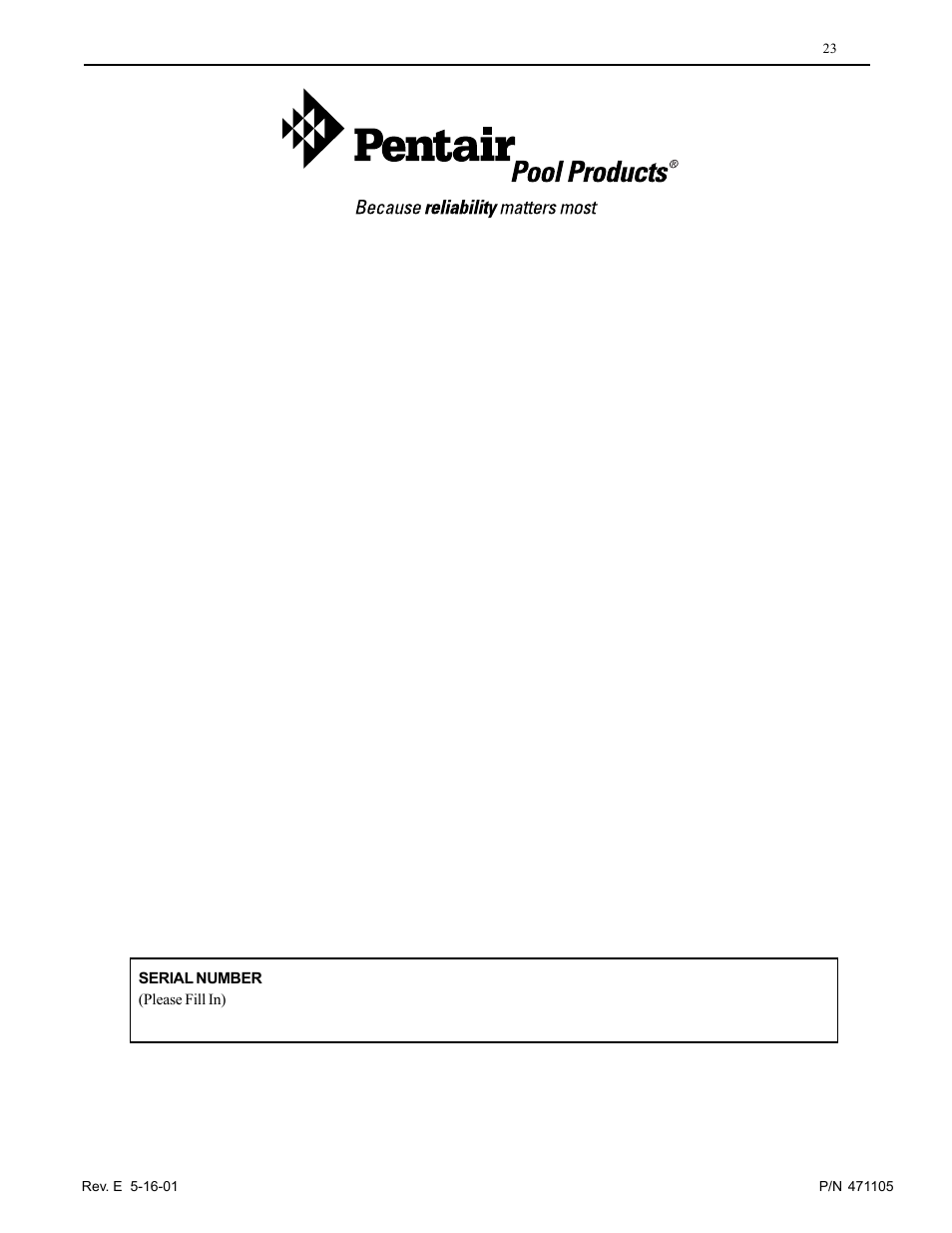 Pentair 75 User Manual | Page 23 / 24