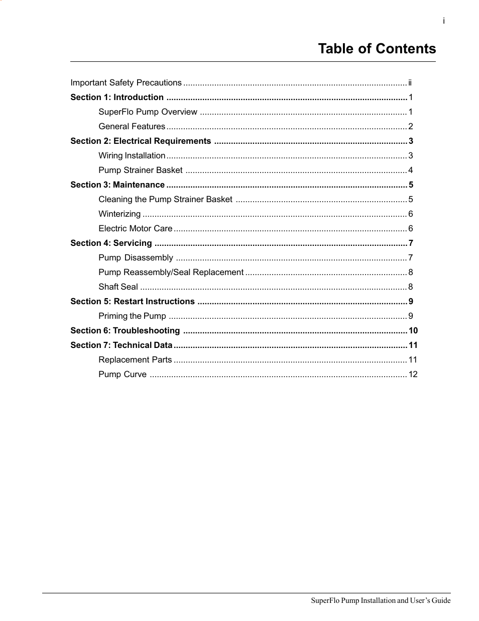 Pentair SuperFlo High Performance Pump User Manual | Page 3 / 20