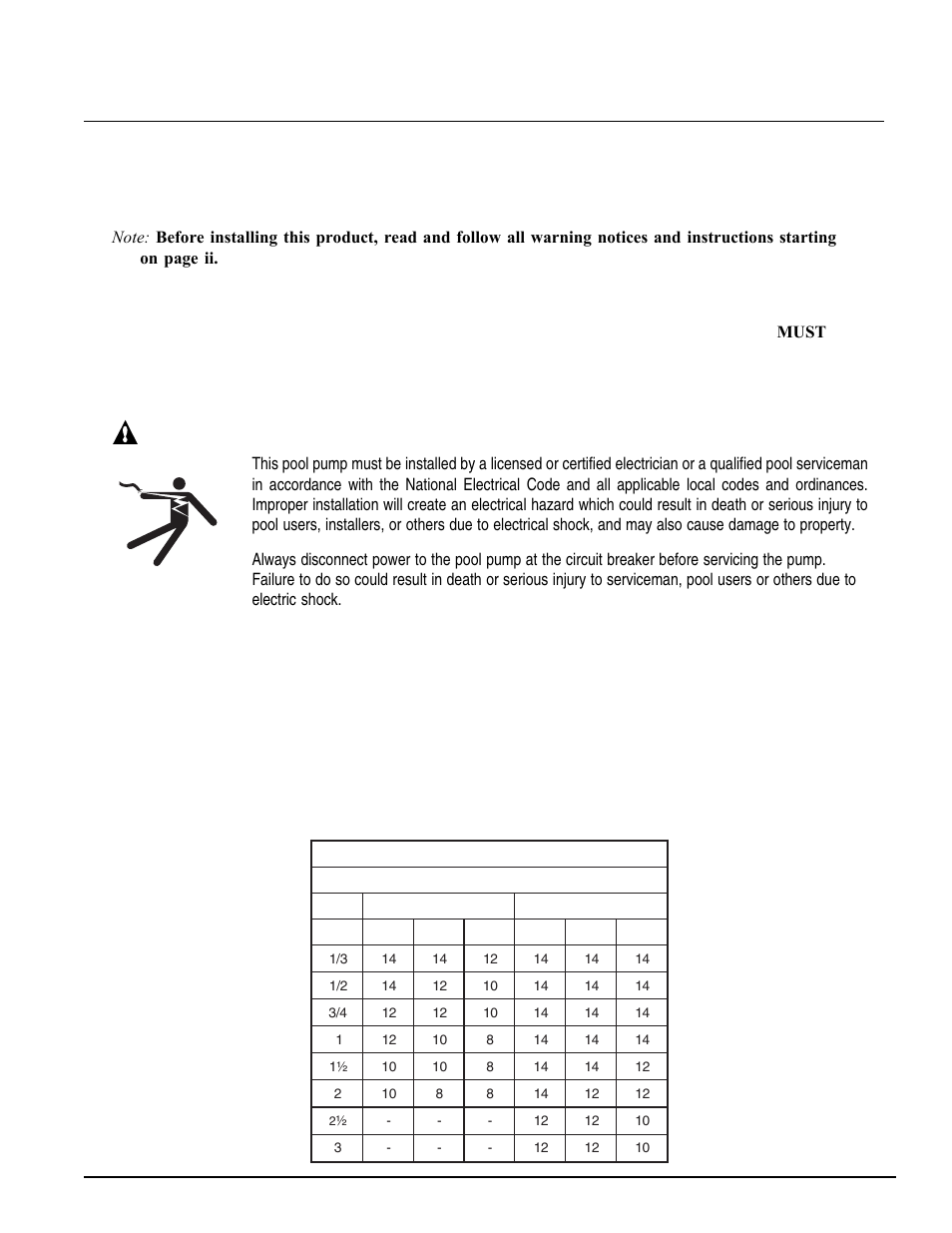 Electrical requirements and wiring, Wiring installation | Pentair SuperFlo High Performance Pump User Manual | Page 9 / 20