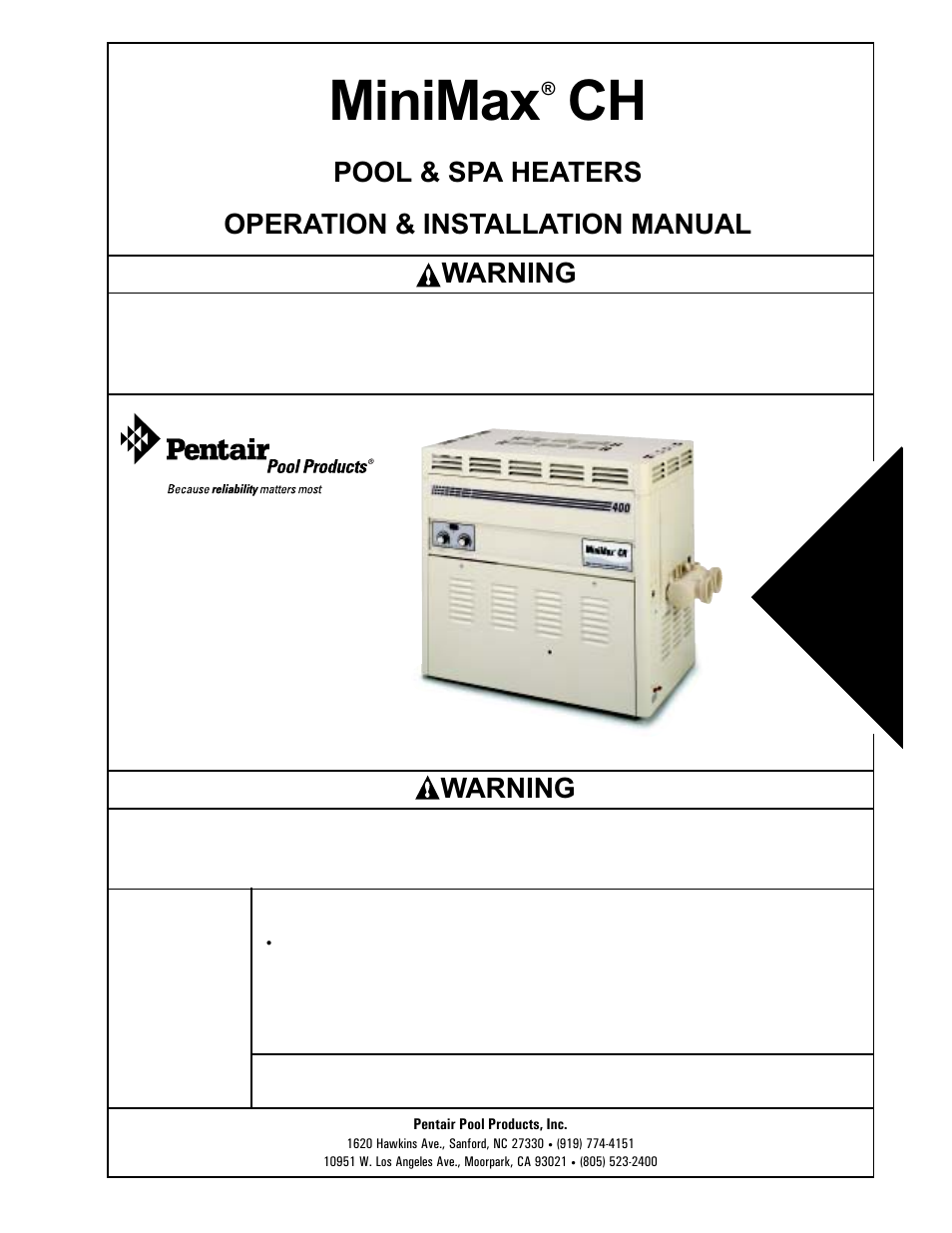 Pentair CH User Manual | 36 pages