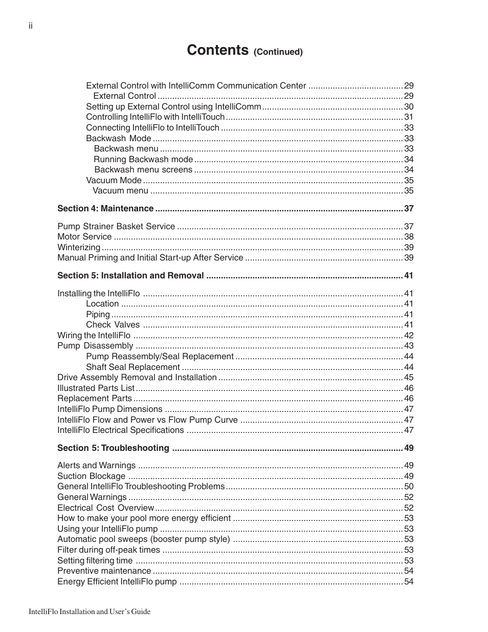 Pentair Variable Speed Pump IntelliFlo User Manual | Page 4 / 64